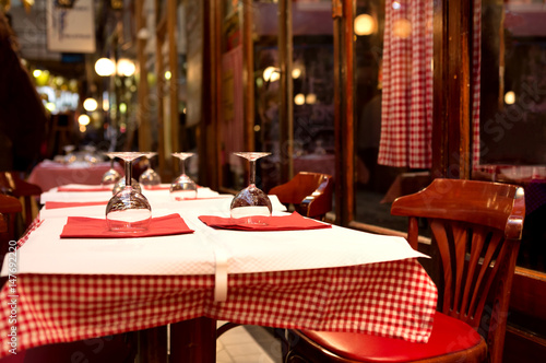 French restaurant - tables and glasses