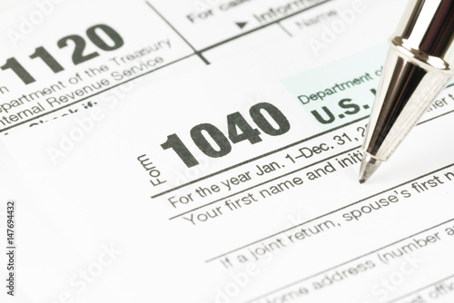 Tax form business financial concept