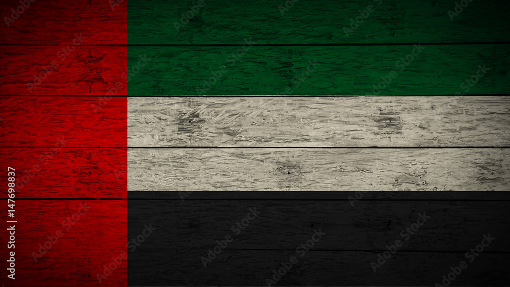 Flag of United Arab Emirates painted on old wood boards Flag of United Arab Emirates painted on old wood boards