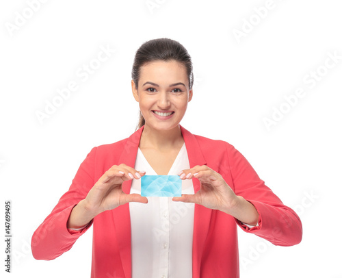 Beautiful young woman with ...