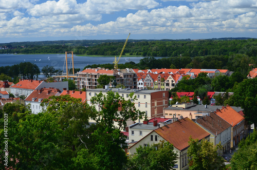 Panorama Giżycka latem/Panorama of Gizycko town in summer, Masuria, Poland