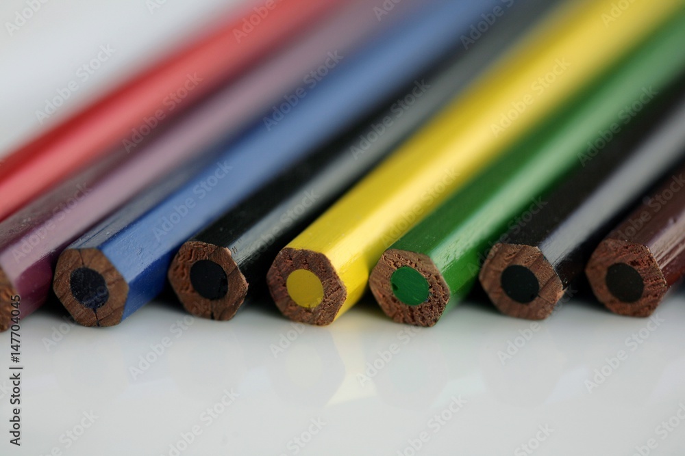 Close up of color pencils; selective focus. Close up of color pencils; selective focus.