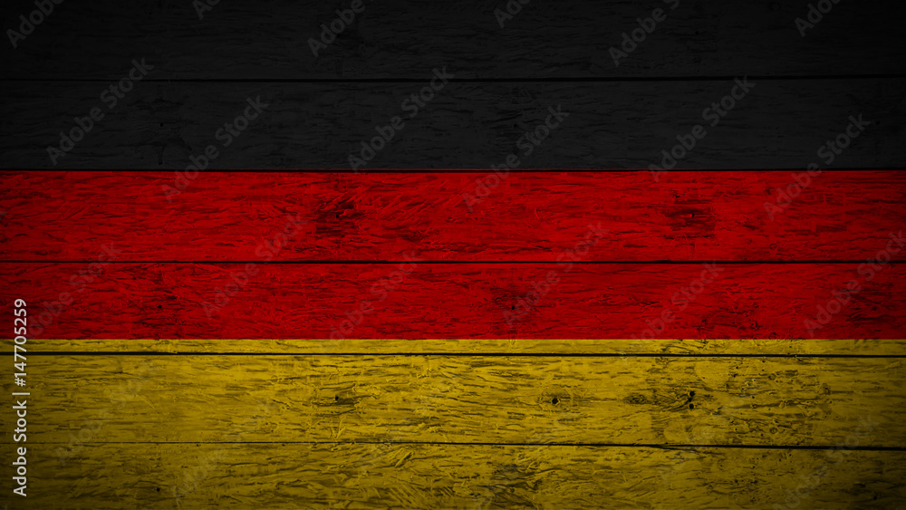 Flag of Germany painted on old wood boards