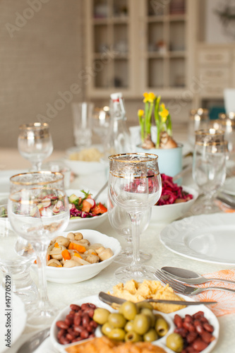 Decorated table for the holiday