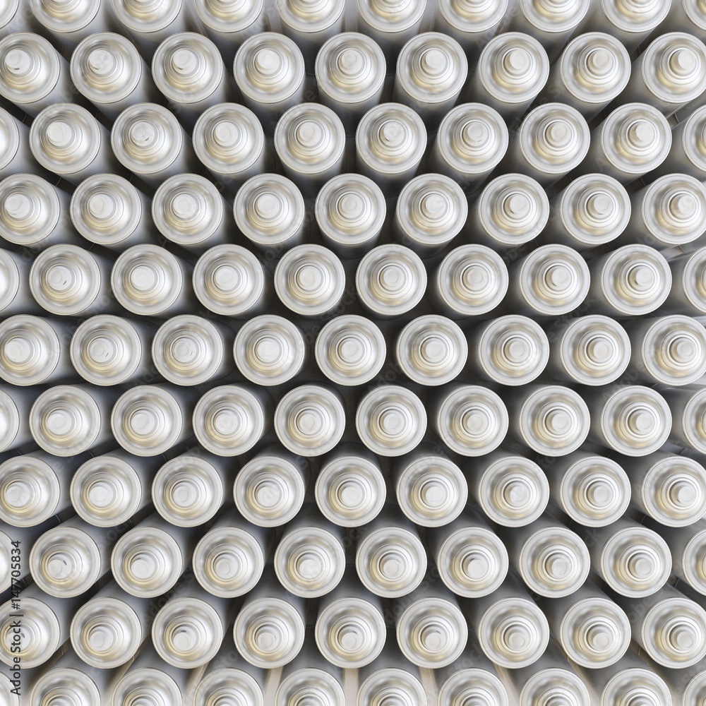 Aerial Perspective of Blank White Aerosol Cans Aerial Perspective of Blank White Aerosol Cans