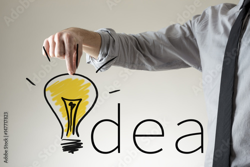 Light bulb in the word Idea