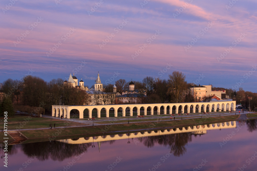 At sunset in Veliky Novgorod.