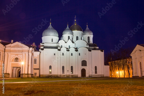 Church of St. Sophia night view. Veliky Novgorod Russia