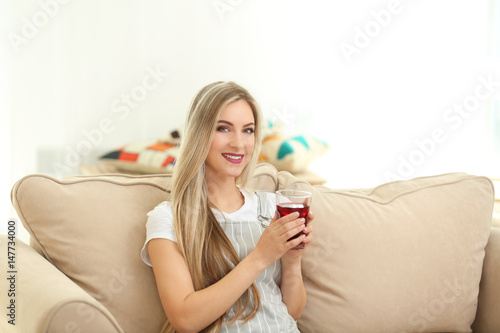Beautiful young woman with ...