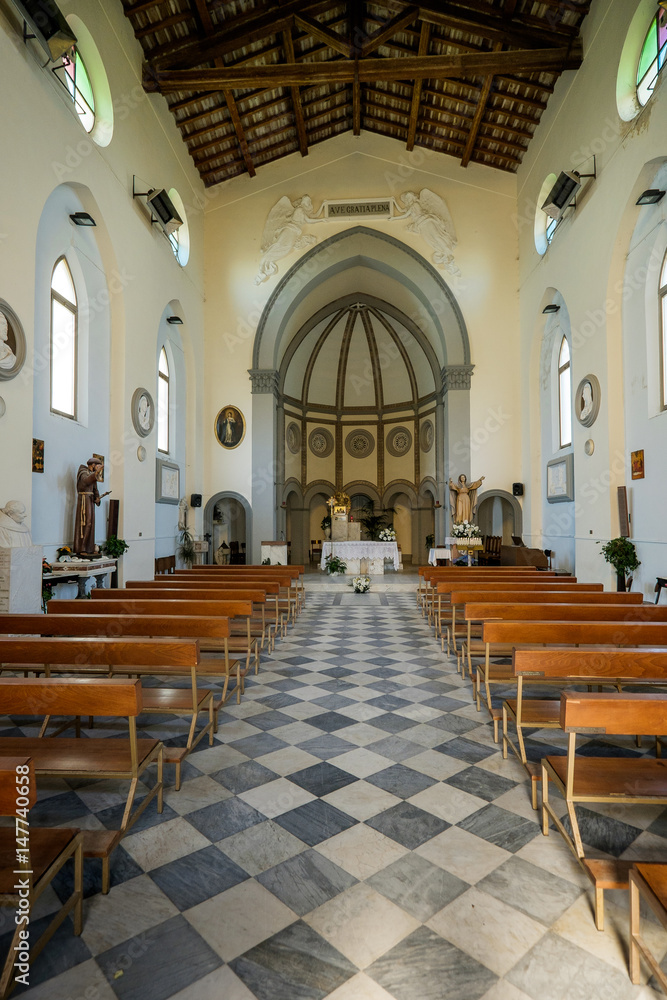 MARINA DI PISA, ITALY - Avril 24, 2017: View of the church, Marina di Pisa in Tuscany