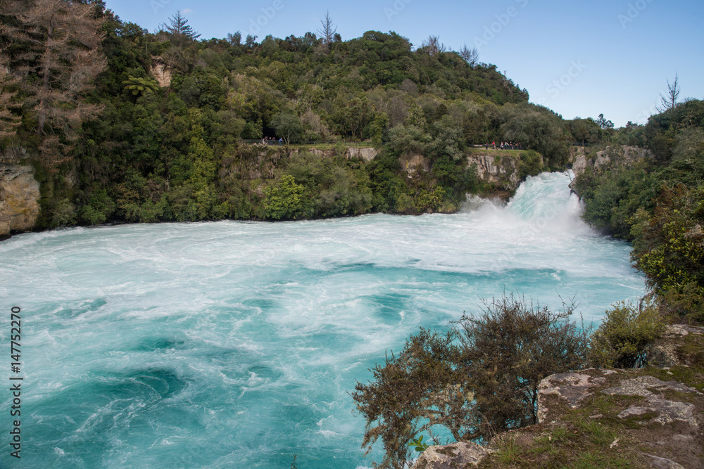 Huka Falls the most iconic tourist attraction in North Island of New Zealand.