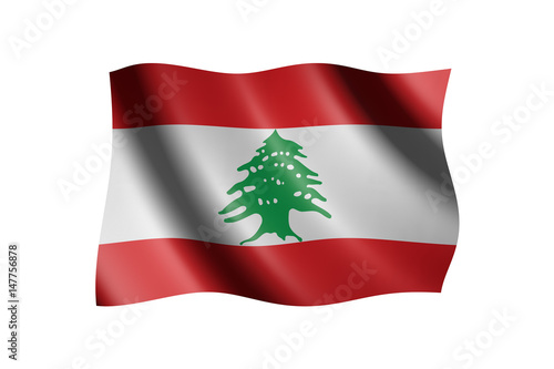 Free Download Flag of Lebanon isolated on white, 3d illustration - GFXLoad