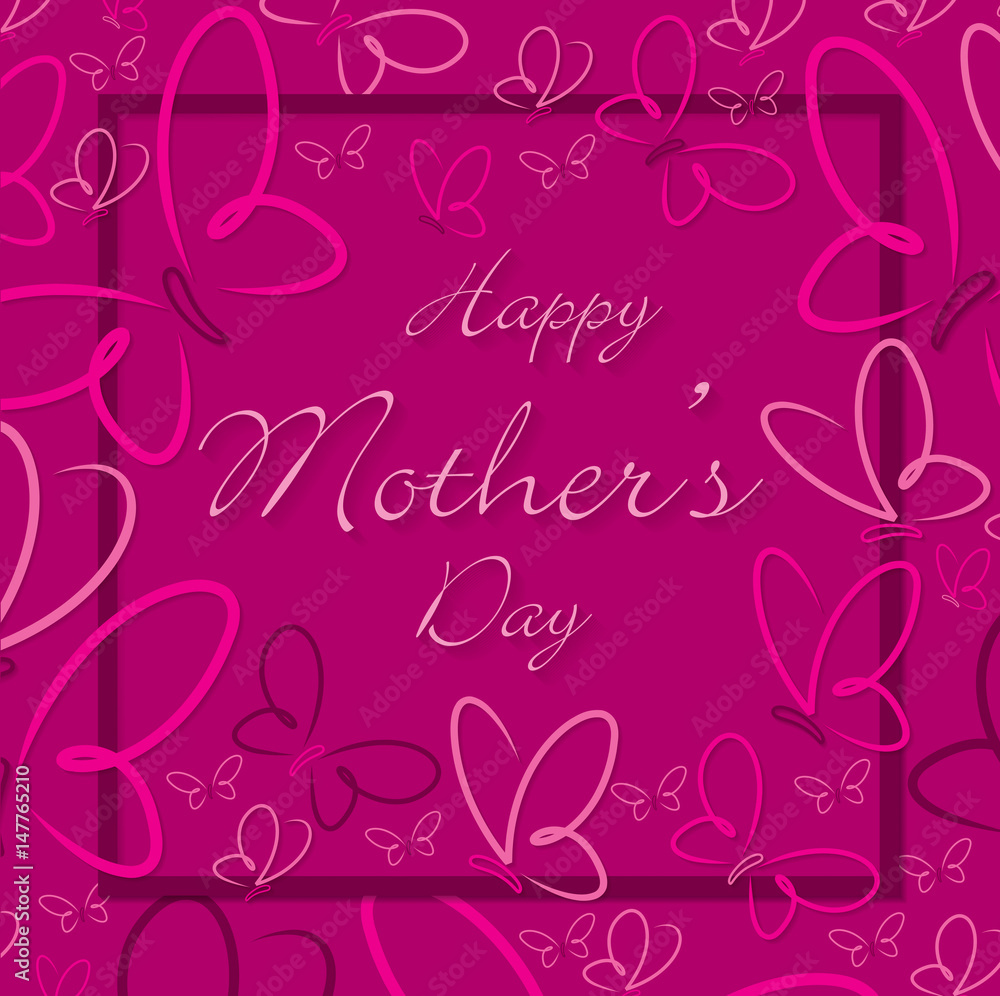 Happy Mother s Day butterfly card in format. Happy Mother s Day butterfly card in format.