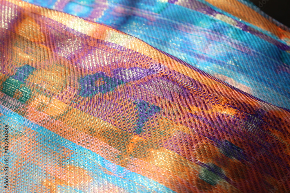 The Backside of Traditional Chinese Colorful Brocade 