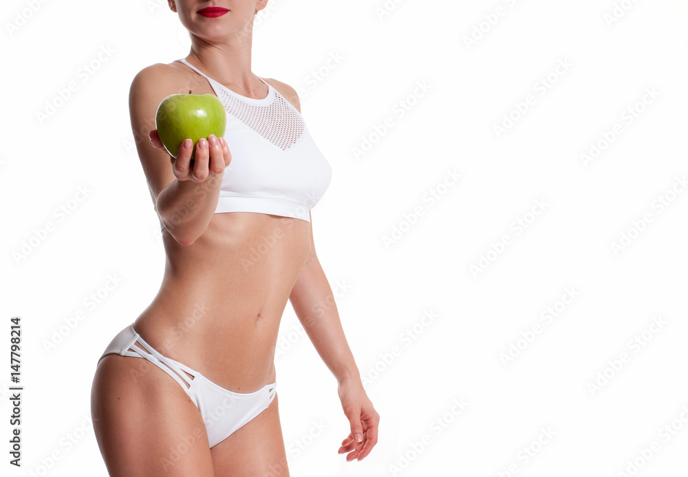 Slim and sporty female body, successful weight loss Slim and sporty female body, successful weight loss