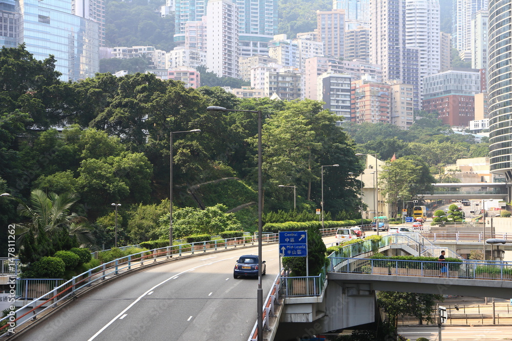 Obraz premium Flyover in Central, Hong Kong