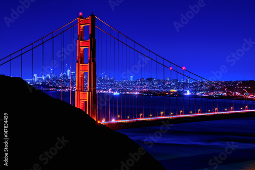 bay area bridges at night