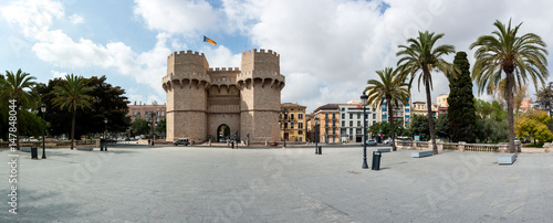 Valencia city's gates Torres de Serrano photo