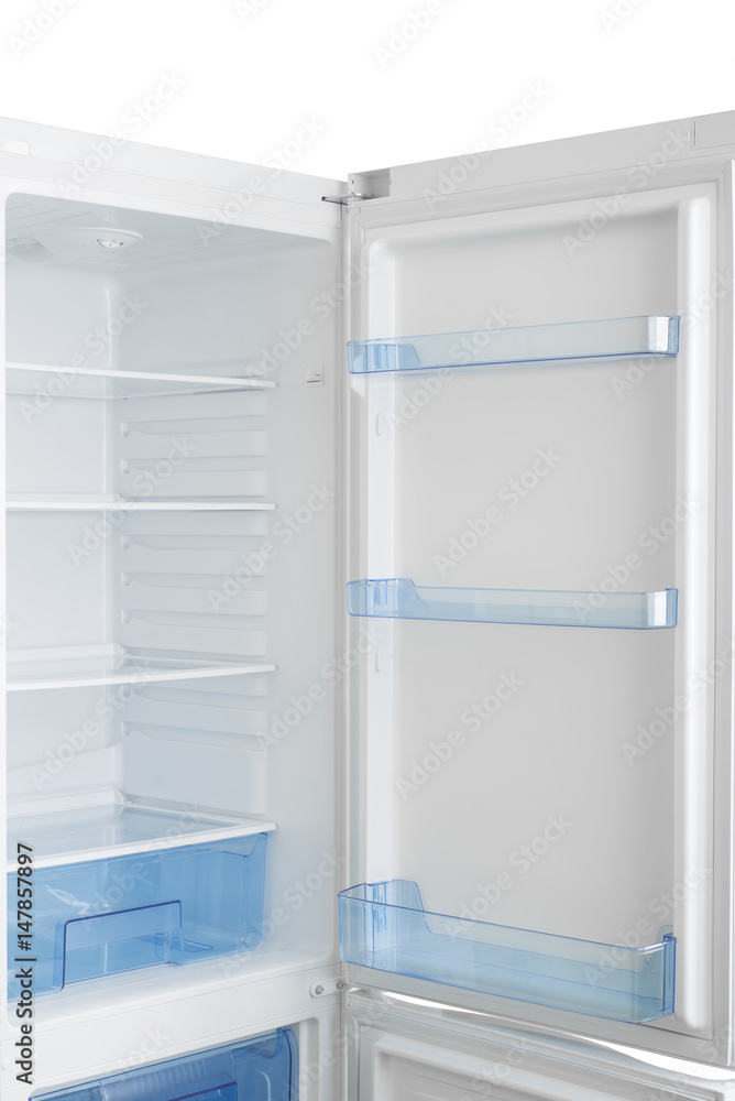 Fototapeta premium White refrigerator isolated on white background