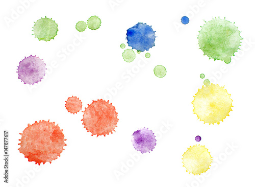 Set of watercolor blots