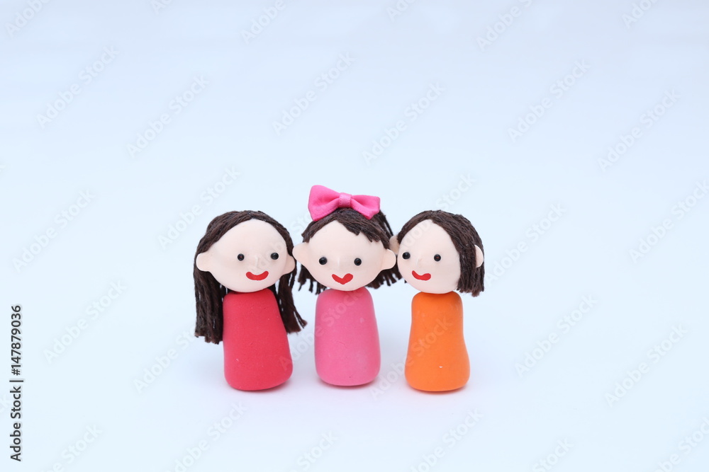紙粘土で作った人形