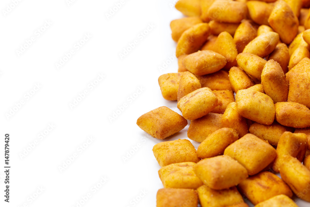 Cracker cookies isolated on white background