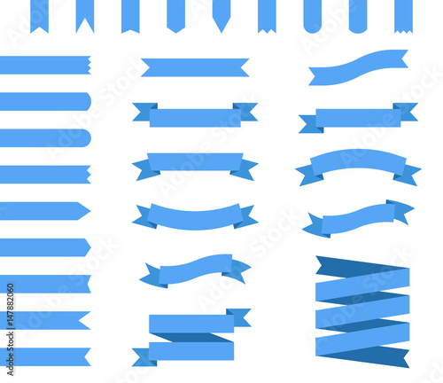 vector set of blue ribbons