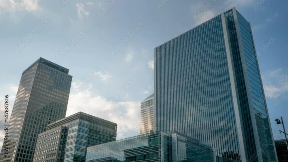 Financial buildings, modern architecture timelapse Financial buildings, modern architecture timelapse