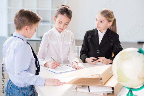 Children working in office