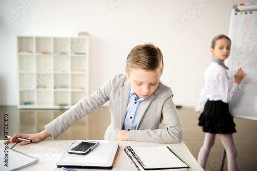Children working in office