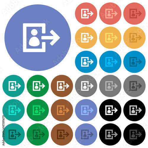 User logout round flat multi colored icons