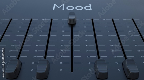 Slika na platnu Sliding fader with mood inscription. Conceptual 3D rendering