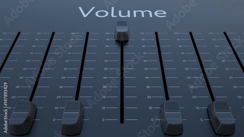 Valokuva Sliding fader with volume inscription. Conceptual 3D rendering