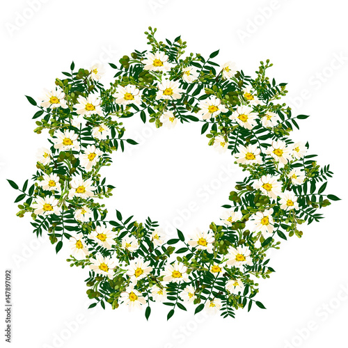 Wallpaper Mural  hand  drawn summer elegant and romantic  graphic flower wreath . Romantic vector illustration can ba used for for wedding, marriage, bridal, birthday, Valentine's day Torontodigital.ca