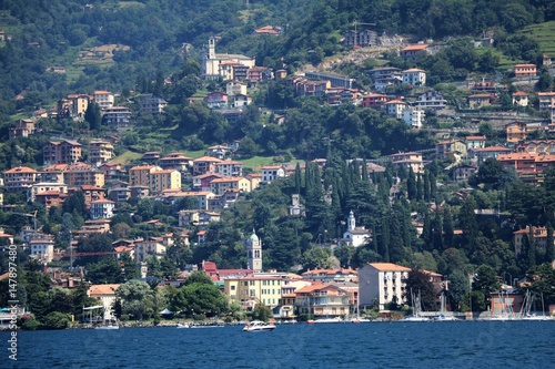 Holiday on the west shore of Lake Como in summer, Lombardy Italy