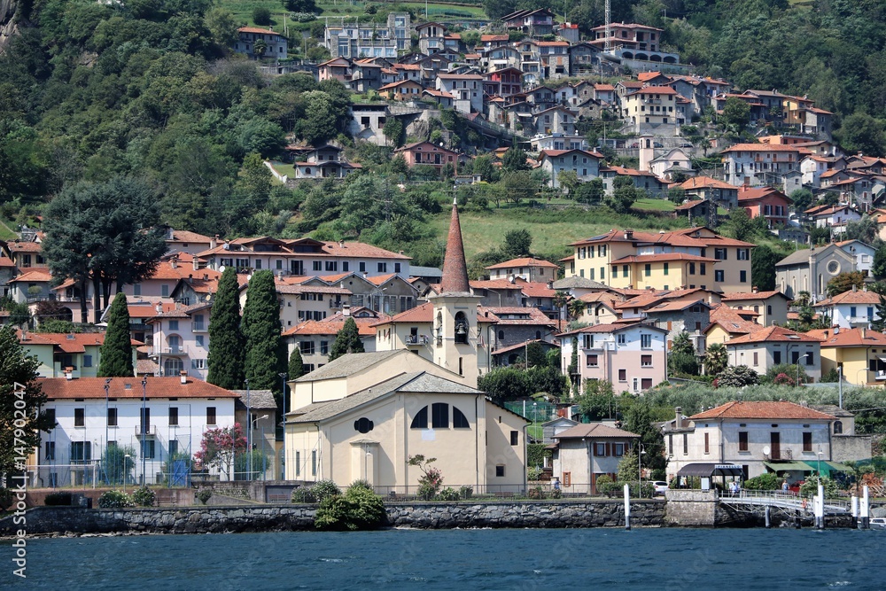 View to Pianello del Lario at Lake Como, Lombardy Italy