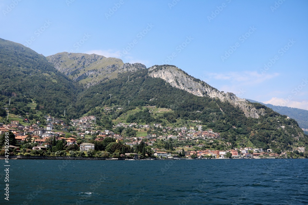 View to Gravedona ed Uniti on Lake Como, Lombardy Italy