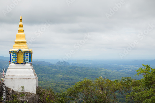 Beautiful Mountain Temple in Lampang, North of Thailand, Unseen in Thailand, Pagoda on Top of Rock Cliff.
