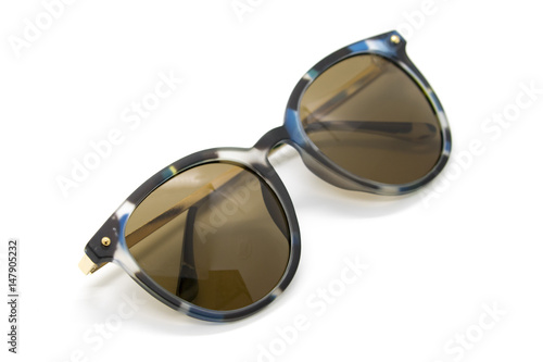 Modern fashionable sunglasses on white background, Glasses