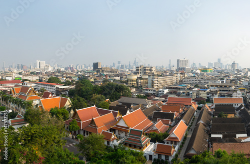 View of Bangkok and Wat Saket © gumbao