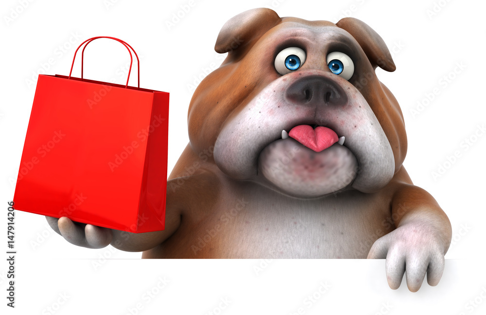 Naklejka premium Fun bulldog - 3D Illustration