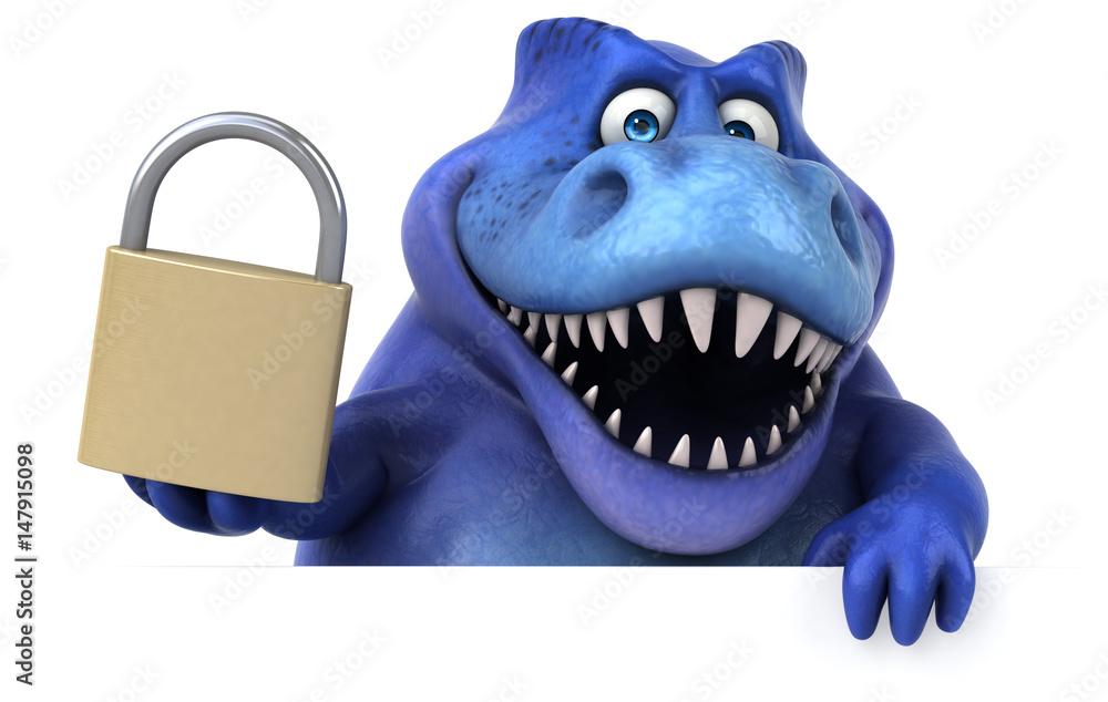 Naklejka premium Fun dinosaur - 3D Illustration