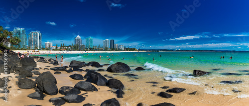 COOLANGATTA, AUS - MAY 01 2017, Coolangatta beach and Rainbow Bay, Gold Coast, Australia photo