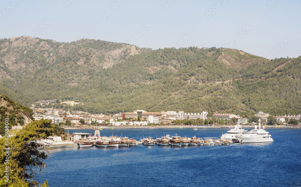 View of Ichmeler near Marmaris in Turkey
