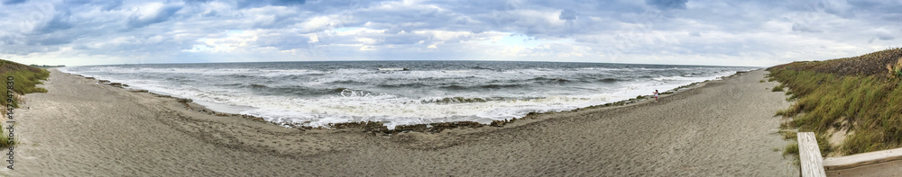 Panoramic view of thunderstorm approaching the coast, Florida