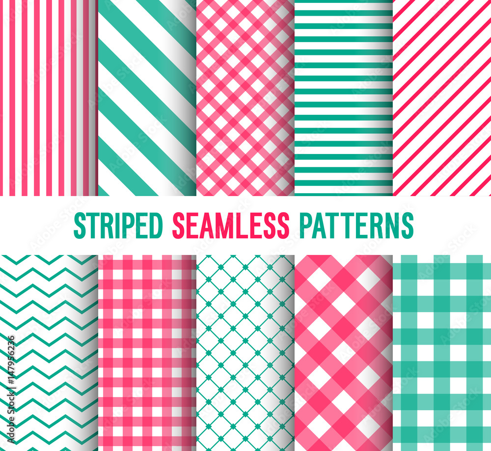 Striped seamless patterns collection. Striped seamless patterns collection.