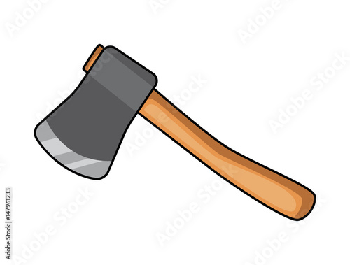 cartoon ax, hatchet vector symbol icon design.