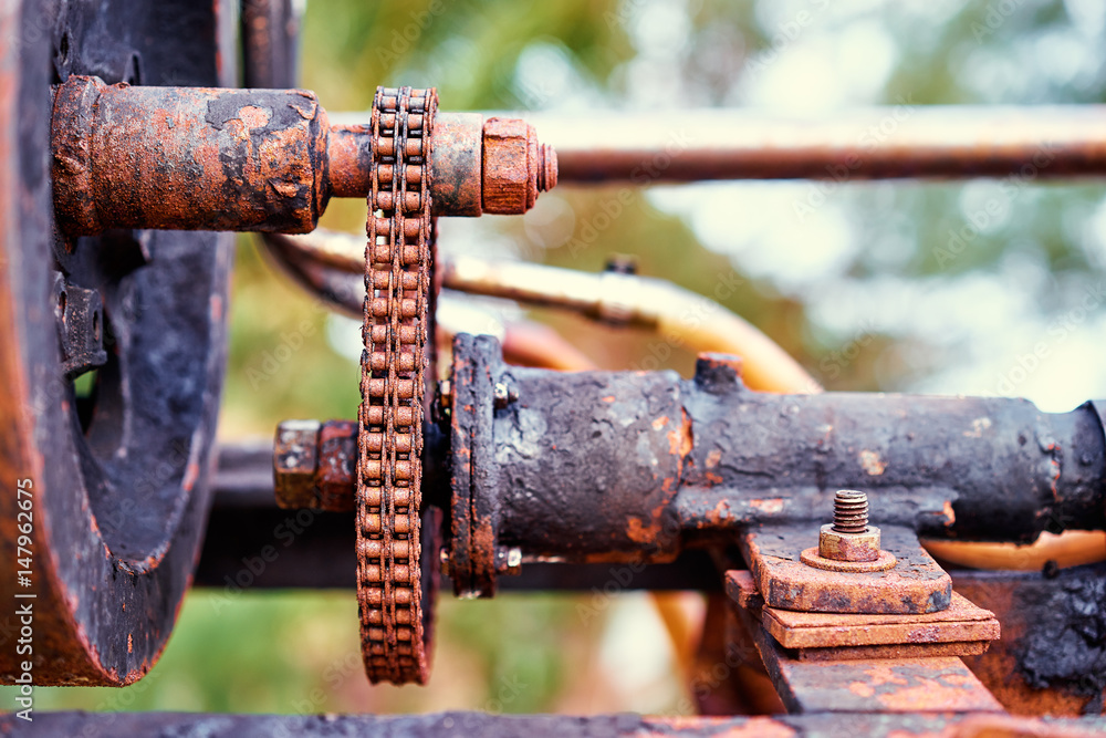 Old rusty engine textured details. Old rusty engine textured details.