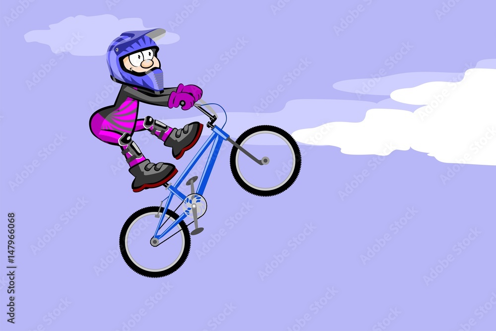 Obraz premium BMX riderjumping and flying