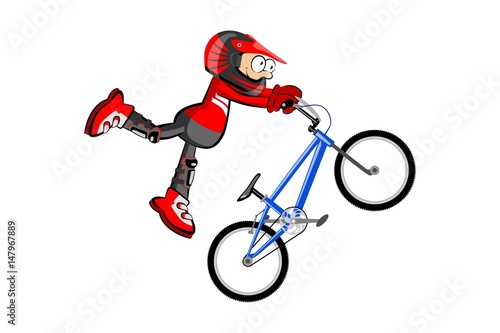 BMX rider isolated over white